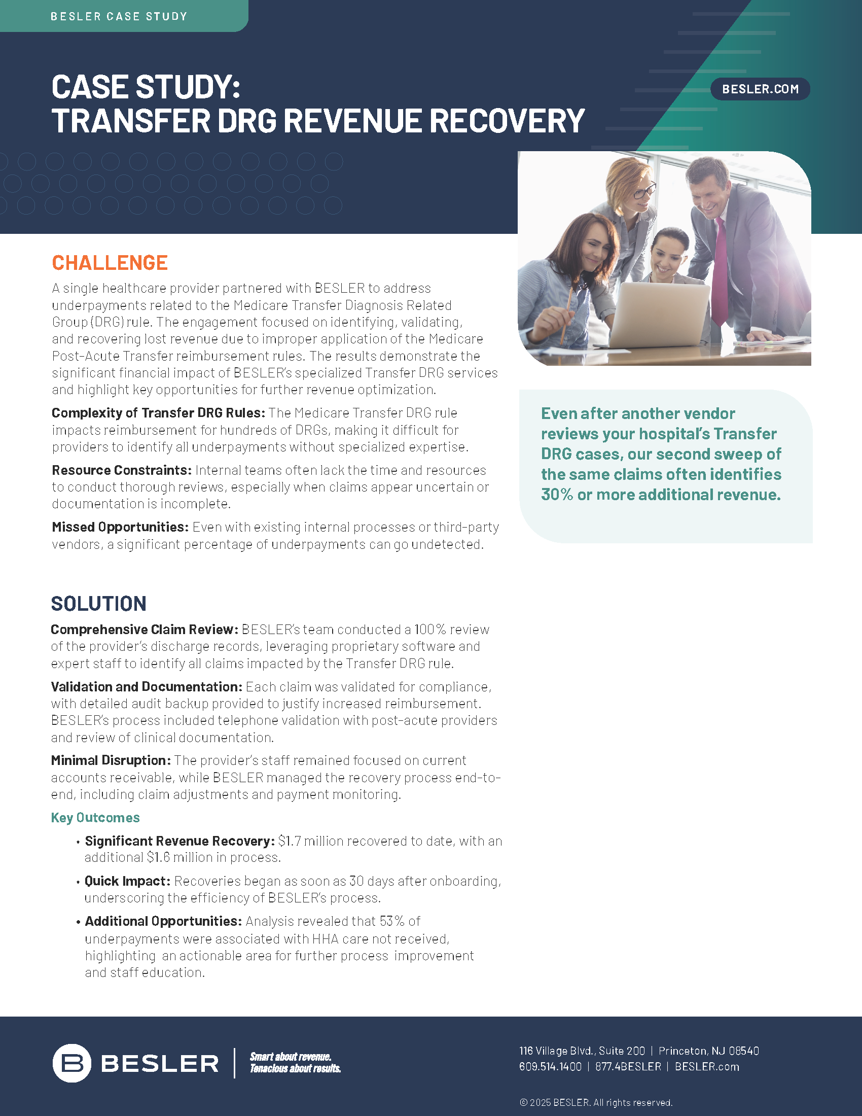 BESLER Case Study: Transfer DRG Revenue Recovery