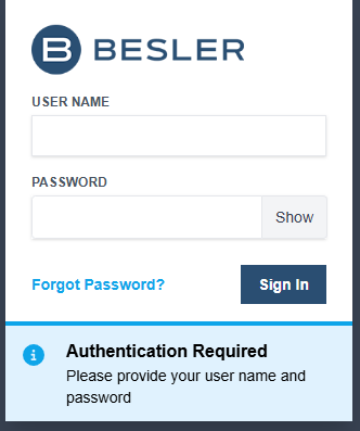 BESLER OMNIA New Login Screen
