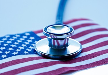 flag with stethoscope